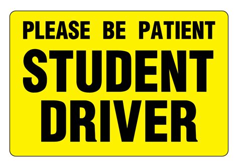 Student Driver Sign Free Printable